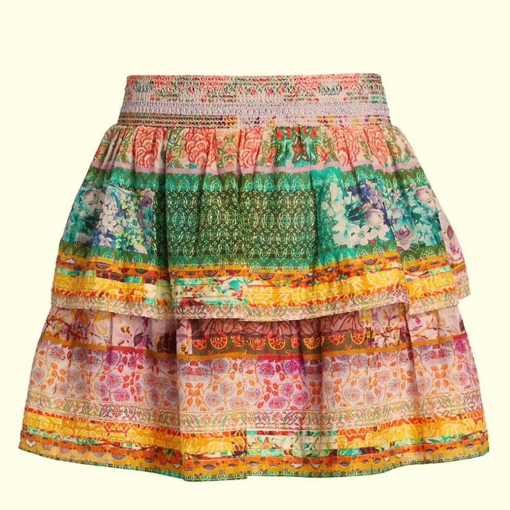 Alice + Olivia Jojo tiered Mini Skirt, floral🌺multicolored size 6 NWT✨